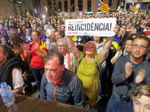 Concentraci&oacute; de rebuig de la sent&egrave;ncia a la pla&ccedil;a de l'U d'octubre de 2017