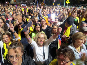 Concentraci&oacute; de rebuig de la sent&egrave;ncia a la pla&ccedil;a de l'U d'octubre de 2017