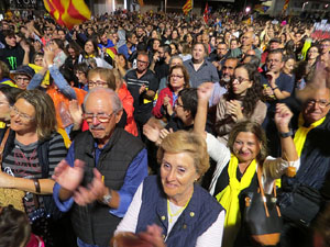 Concentraci&oacute; de rebuig de la sent&egrave;ncia a la pla&ccedil;a de l'U d'octubre de 2017