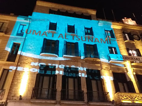 Concentraci&oacute; per la llibertat dels presos pol&iacute;tics a la pla&ccedil;a del Vi