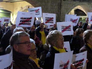 Concentraci&oacute; a la pla&ccedil;a del Vi per la independ&egrave;ncia i la llibertat dels presos pol&iacute;tics