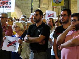 Concentraci&oacute; a la pla&ccedil;a del Vi per la independ&egrave;ncia i la llibertat dels presos pol&iacute;tics