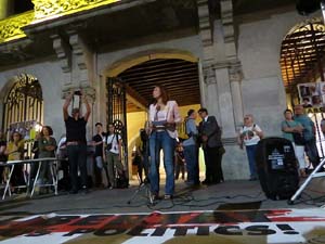 Concentraci&oacute; a la pla&ccedil;a del Vi per la independ&egrave;ncia i la llibertat dels presos pol&iacute;tics