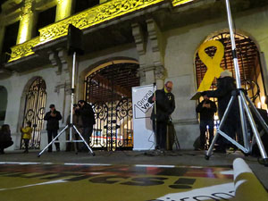 Concentraci&oacute; a la pla&ccedil;a del Vi per la independ&egrave;ncia i la llibertat dels presos pol&iacute;tics