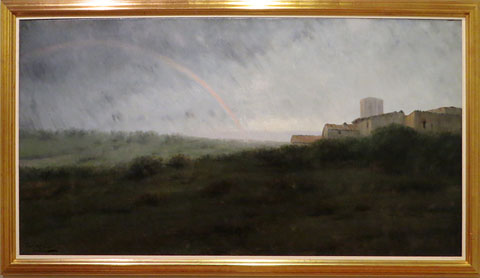 Poble i arc de Sant Mart&iacute;. Modest Urgell. Ca. 1898. Oli sobre tela