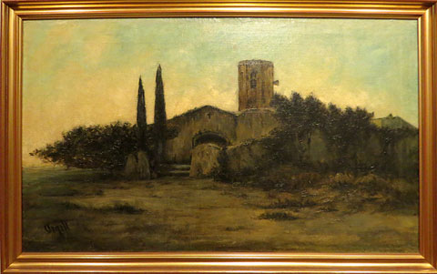 Esgl&eacute;sia rural. Modest Urgell. 1873. Oli sobre tela