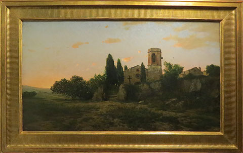 Esgl&eacute;sia rural. Modest Urgell. 1873. Oli sobre tela