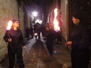 Fires 2019. La Drakofarra, descens del Beatusaure i del petit Drac Major per les escales de la Catedral de Girona