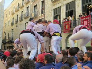 Fires 2019. La Diada Castellera a la pla&ccedil;a del Vi, amb els Marrecs de Salt, els Capgrossos de Matar&oacute; i els Minyons de Terrassa