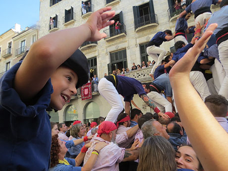 Fires 2019. La Diada Castellera a la pla&ccedil;a del Vi, amb els Marrecs de Salt, els Capgrossos de Matar&oacute; i els Minyons de Terrassa