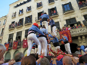 Fires 2019. La Diada Castellera a la pla&ccedil;a del Vi, amb els Marrecs de Salt, els Capgrossos de Matar&oacute; i els Minyons de Terrassa