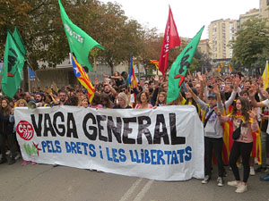 Manifestaci&oacute; per la sent&egrave;ncia del Proc&eacute;s el dia de vaga general