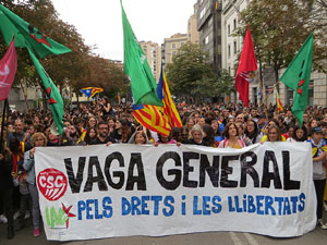 Manifestaci&oacute; per la sent&egrave;ncia del Proc&eacute;s el dia de vaga general