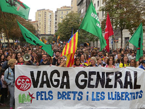 Manifestaci&oacute; per la sent&egrave;ncia del Proc&eacute;s el dia de vaga general