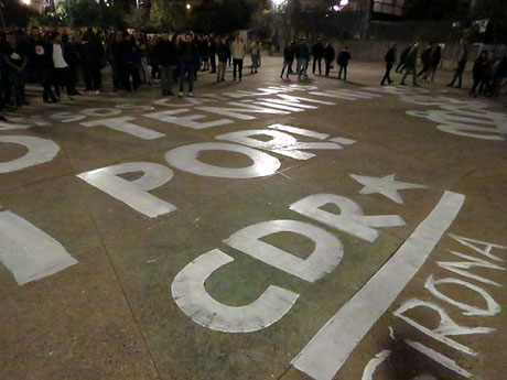 Concentraci&oacute; per la llibertat dels presos pol&iacute;tics a la pla&ccedil;a del Vi