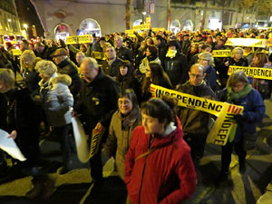 Manifestaci&oacute; de protesta contra les resolucions de la Junta Electoral Central que inhabilita el President Quim Torra