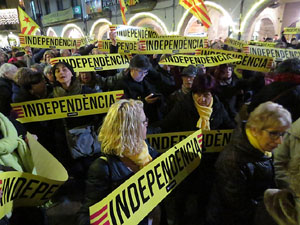 Manifestaci&oacute; de protesta contra les resolucions de la Junta Electoral Central que inhabilita el President Quim Torra