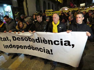 Manifestaci&oacute; de protesta contra les resolucions de la Junta Electoral Central que inhabilita el President Quim Torra