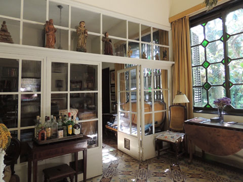 Sala de la planta noble i acc&eacute;s al jard&iacute;