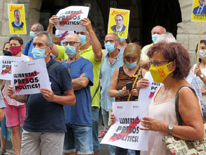 Concentraci&oacute; a la pla&ccedil;a del Vi per la independ&egrave;ncia i la llibertat dels presos pol&iacute;tics