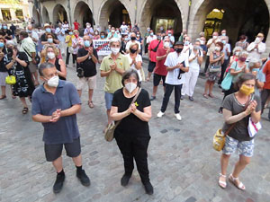 Concentraci&oacute; a la pla&ccedil;a del Vi per la independ&egrave;ncia i la llibertat dels presos pol&iacute;tics
