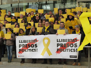 Concentraci&oacute; davant la seu de la Generalitat per la independ&egrave;ncia i la llibertat dels presos pol&iacute;tics