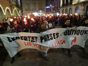 Marxa de torxes per la llibertat dels presos pol&iacute;tics