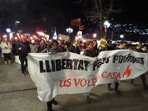 Marxa de torxes per la llibertat dels presos pol&iacute;tics