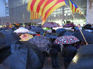 Concentraci&oacute; davant la seu de la Generalitat en defensa de les institucions catalanes