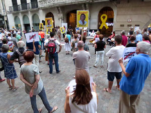 Concentraci&oacute; a la pla&ccedil;a del Vi per la independ&egrave;ncia i la llibertat dels presos pol&iacute;tics