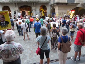 Concentraci&oacute; a la pla&ccedil;a del Vi per la independ&egrave;ncia i la llibertat dels presos pol&iacute;tics