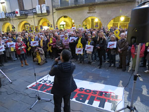 Concentraci&oacute; a la pla&ccedil;a del Vi per la independ&egrave;ncia i la llibertat dels presos pol&iacute;tics
