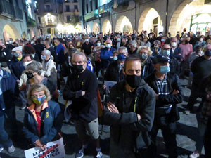 Concentraci&oacute; contra el 155 davant la subdelegaci&oacute; dels govern espanyol a la Gran Via de Jaume I