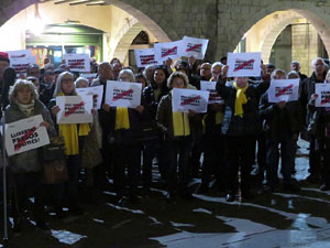 Concentraci&oacute; a la pla&ccedil;a del Vi per la independ&egrave;ncia i la llibertat dels presos pol&iacute;tics