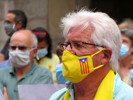 Concentraci&oacute; per la llibertat dels presos pol&iacute;tics a la pla&ccedil;a del Vi