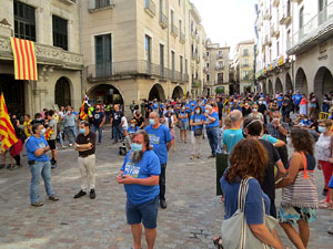 Diada Nacional 2020. Concentraci&oacute; a la pla&ccedil;a del Vi, lectura del manifest i cant de Els Segadors
