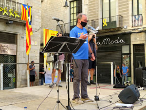Diada Nacional 2020. Concentraci&oacute; a la pla&ccedil;a del Vi, lectura del manifest i cant de Els Segadors