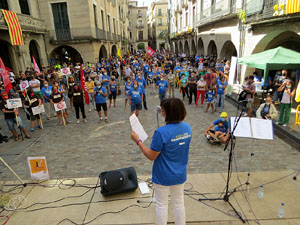Diada Nacional 2020. Concentraci&oacute; a la pla&ccedil;a del Vi, lectura del manifest i cant de Els Segadors
