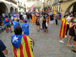 Diada Nacional 2020. Concentraci&oacute; a la pla&ccedil;a del Vi, lectura del manifest i cant de Els Segadors
