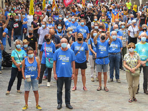 Diada Nacional 2020. Concentraci&oacute; a la pla&ccedil;a del Vi, lectura del manifest i cant de Els Segadors