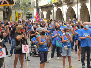 Diada Nacional 2020. Concentraci&oacute; a la pla&ccedil;a del Vi, lectura del manifest i cant de Els Segadors