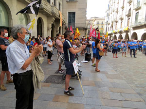 Diada Nacional 2020. Concentraci&oacute; a la pla&ccedil;a del Vi, lectura del manifest i cant de Els Segadors