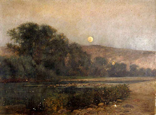 Vista de l'Onyar. Prudenci Bertrana. Ca. 1888. Tremp sobre estuc de guix