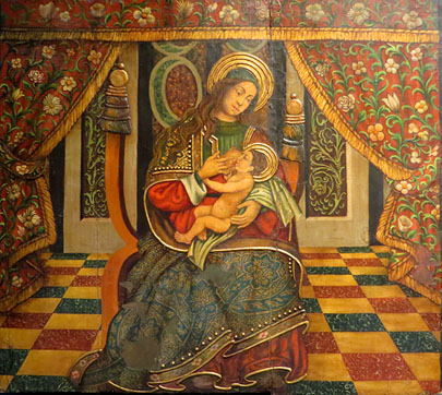 'Mareded&eacute;u de la llet', a la manera del Mestre de la Dormici&oacute; de Solsona. Ca. 1974. Oli i tremp sobre fusta
