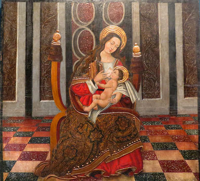 'Mareded&eacute;u de la llet'. Mestre de la Dormici&oacute; de Solsona. Segle XVI. Oli i tremp sobre fusta