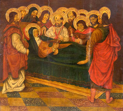 'Dormici&oacute; de la Mareded&eacute;u', a la manera del Mestre de la Dormici&oacute; de Solsona. Autor desconegut. Ca. 1974. Oli i tremp sobre fusta