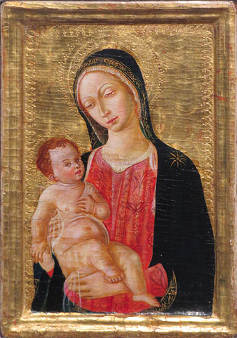 Madonnina. Autor desconegut (falsament atribu&iuml;t a Matteo di Giovanni). S.d. Tremp sobre taula