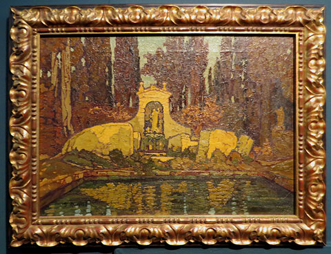 'Jard&iacute;', a la manera de Santiago Rusi&ntilde;ol. Autor desconegut. Oli sobre tela