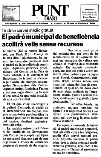 Not&iacute;cia publicada al diari 'El Punt' 29 de maig de 1981