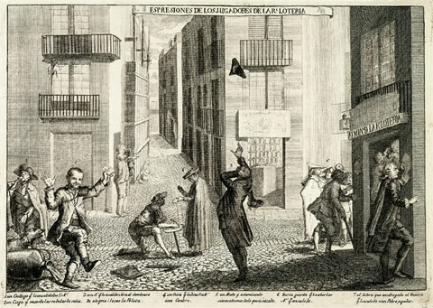 'Espresiones de los jugadores de la R&ordf; Loteria'. Segle XVIII